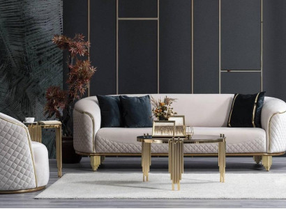 Sofagarnitur 2tlg Wohnzimmer Sofa 3 Sitz Sessel Modern Design Couch